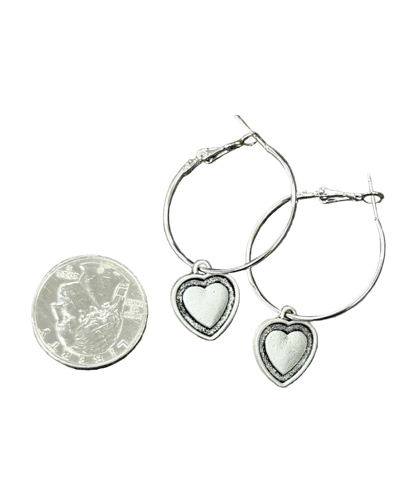 Western HEARTS Drop Hoop Earrings