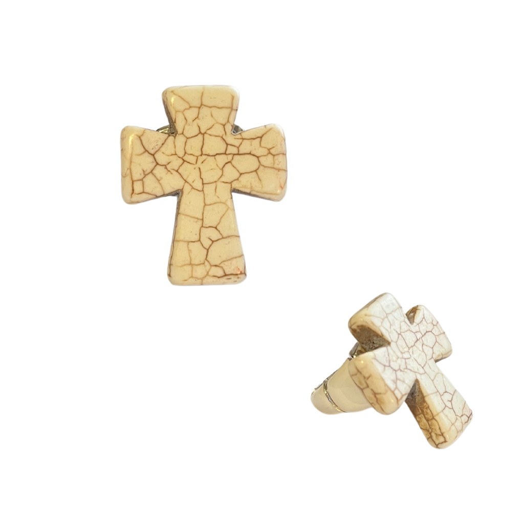 Stone CROSS Stretch Rings - Many Colors
