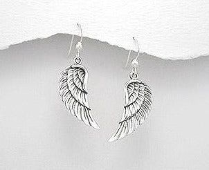 Oh So Fine .925 Sterling Silver Wings Earrings