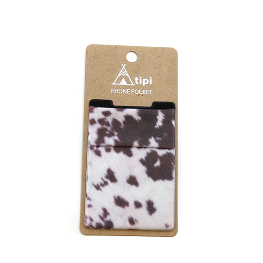 Cowhide Print Cell Phone Pocket