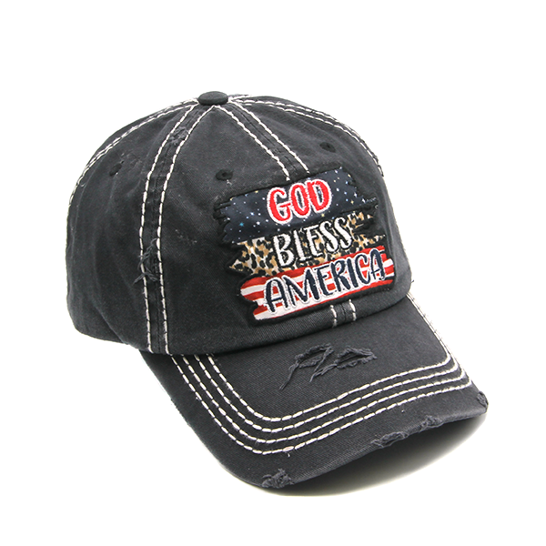 God Bless America Hat - Black