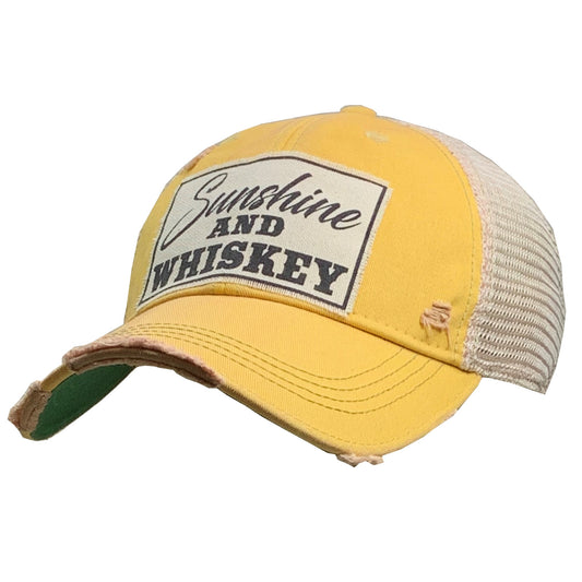 Sunshine & Whiskey Trucker Hat- Yellow
