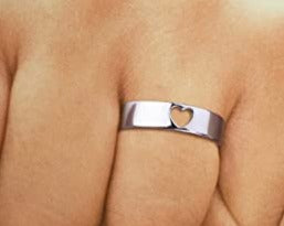 Adjustable Sterling Silver Heart Cutout Ring