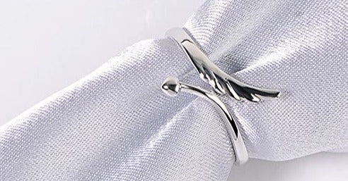 Adjustable Sterling Silver Heart Wing Ring