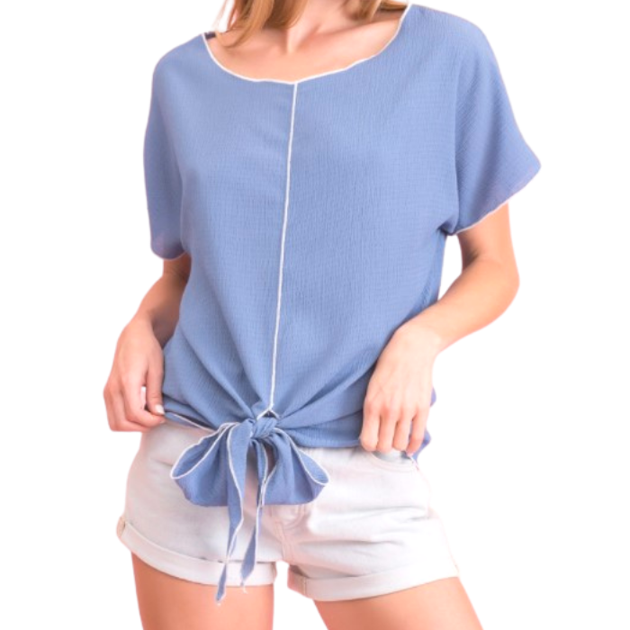 Oh So Cute Blue Tie Tops - 2 Styles