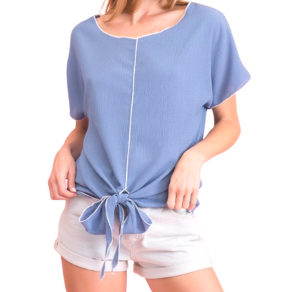 Oh So Cute Blue Tie Tops - 2 Styles