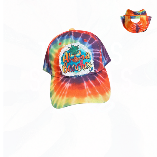 Aloha Beaches Tie Dye Patch Hat - Tie Dye Cap