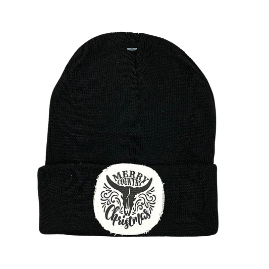 Sassy Beanie Hat - Merry Country Christmas