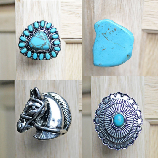 Designer Easy-on Cabinet Knobs - Many Styles