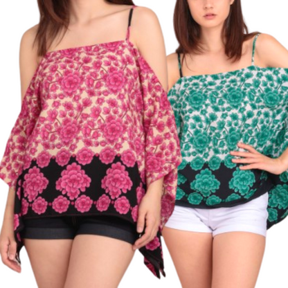 Cute Flowy Kimono Cami Tops - Pink or Green