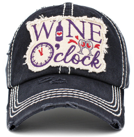 Wine O'Clock Hat - Black