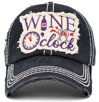 Wine O'Clock Hat - Black