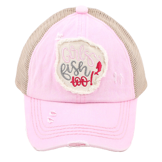 CC KIDS Girls Fish Too! Hat - Criss Cross Pony Hat Pink
