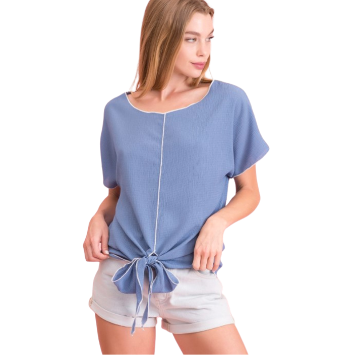 Oh So Cute Blue Tie Tops - 2 Styles