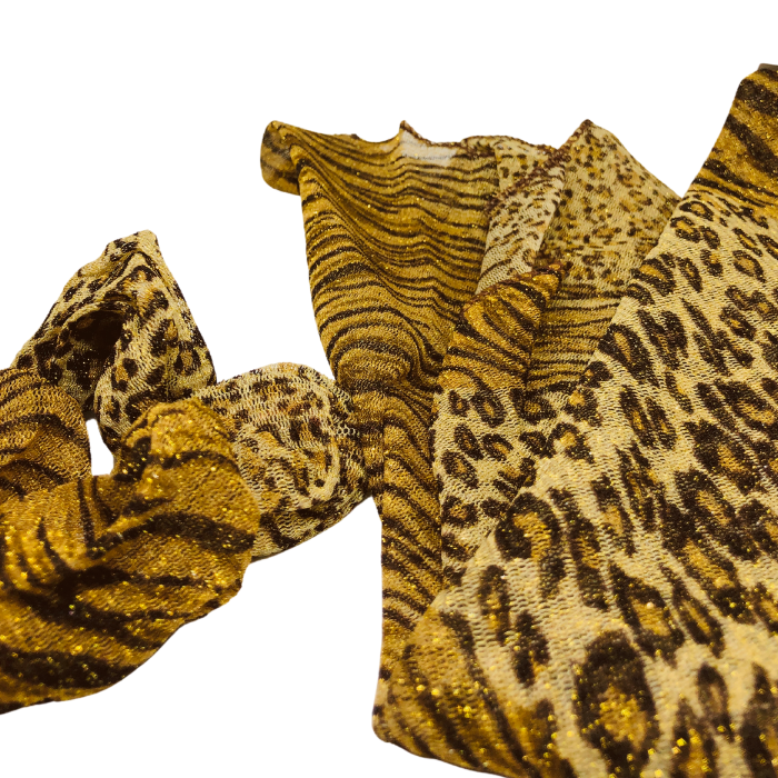 Gold Dust Leopard Scarf & Scrunchie Sparkle Gift Set