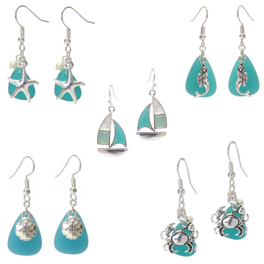 Beautiful Sea Glass Earrings - Free Shipping