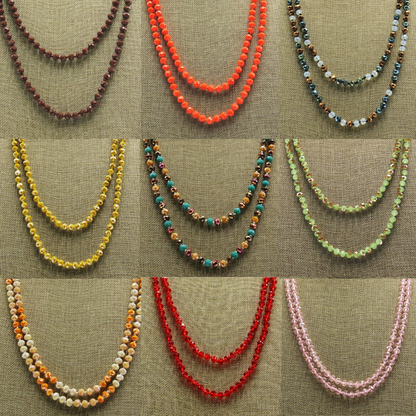 Beautiful 30" - 60" Beads Necklace RED