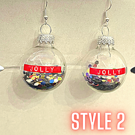 Christmas Confetti Glitter Earrings - Many Styles
