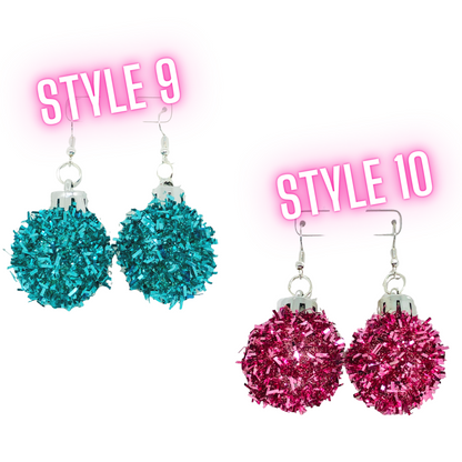 Glitter, Tinsel & Bells Christmas Earrings - Many Styles