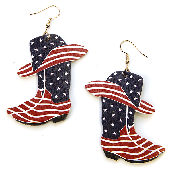Oh So Cute USA Hat & Boots Earrings Free Shipping