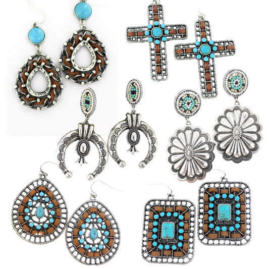 Turquoise & Brown Earring Collection