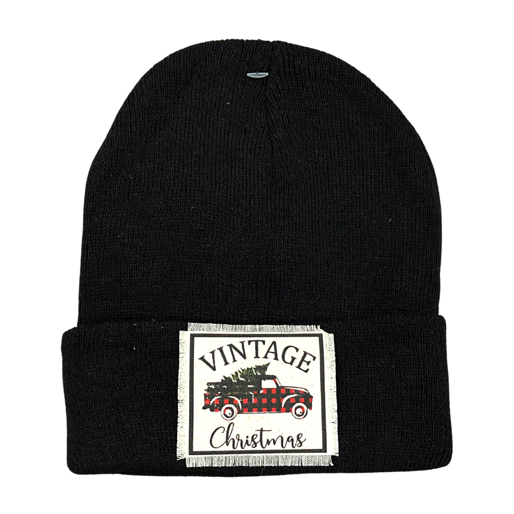 Sassy Beanie Hat - Vintage Christmas