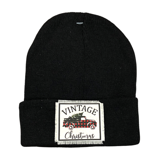 Sassy Beanie Hat - Vintage Christmas
