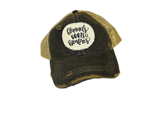 Flannels Boots & Bonfires Trucker Hat