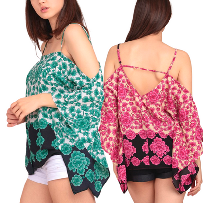 Cute Flowy Kimono Cami Tops - Pink or Green