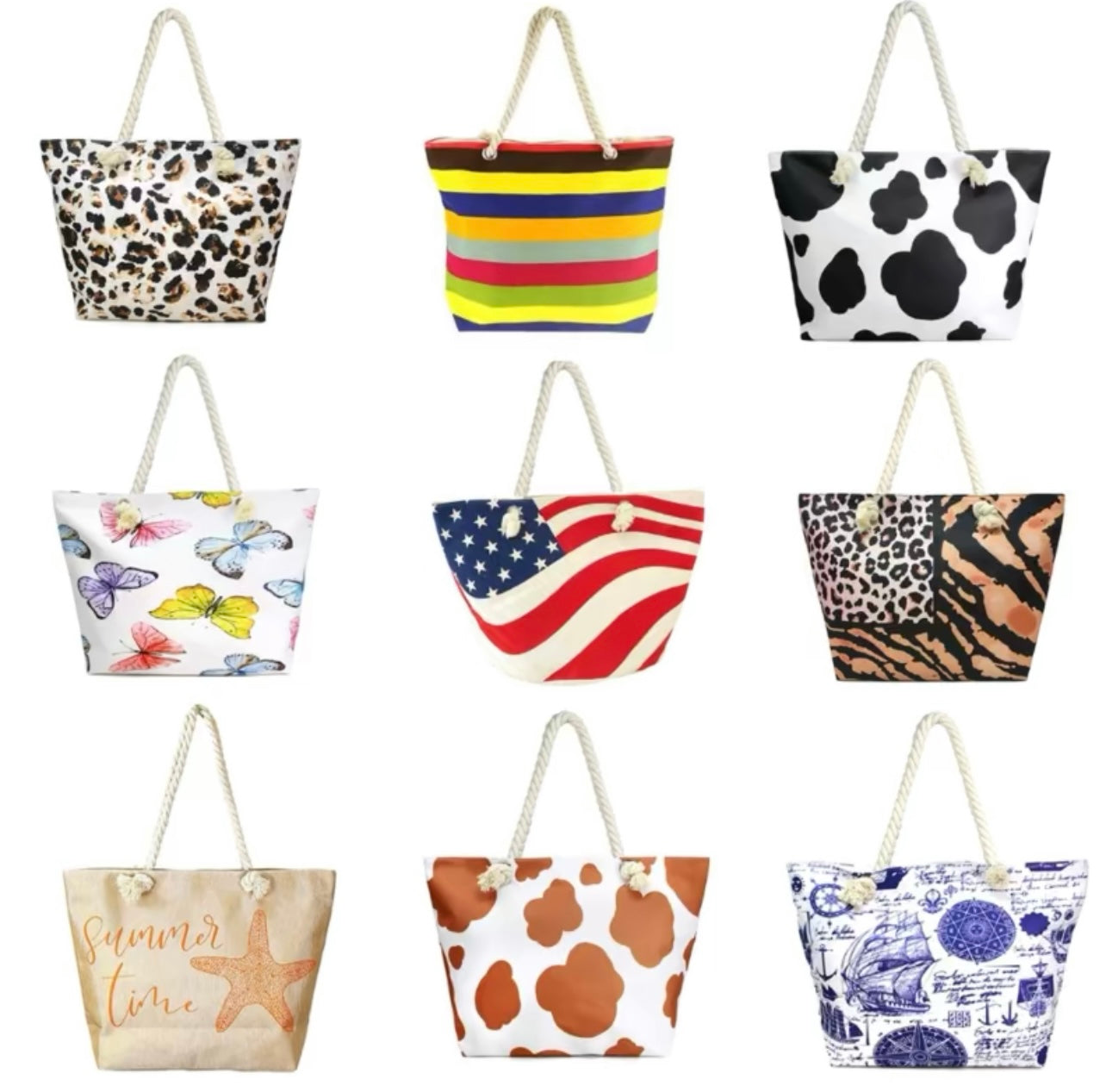 Cute Rope Tote Bags - Many Designs