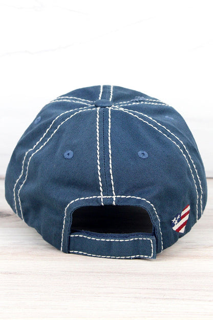 American Flag Heart Hat - Blue