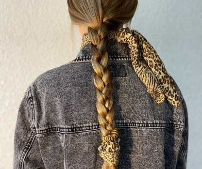 Gold Dust Leopard Scarf & Scrunchie Set
