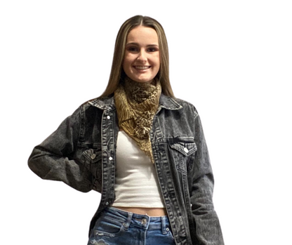 Gold Dust Leopard Scarf & Scrunchie Set