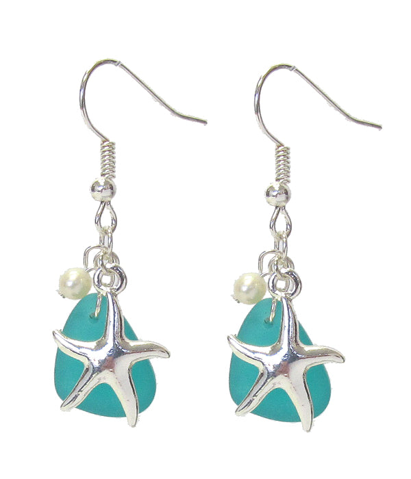Beautiful Sea Glass Earrings - Free Shipping