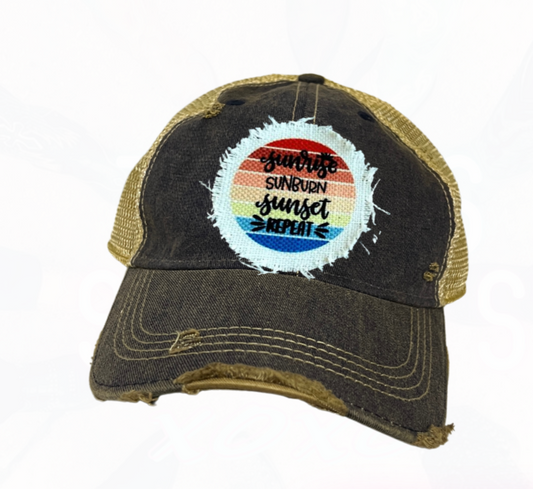 Sunrise Sunburn Sunset Repeat Trucker Hat