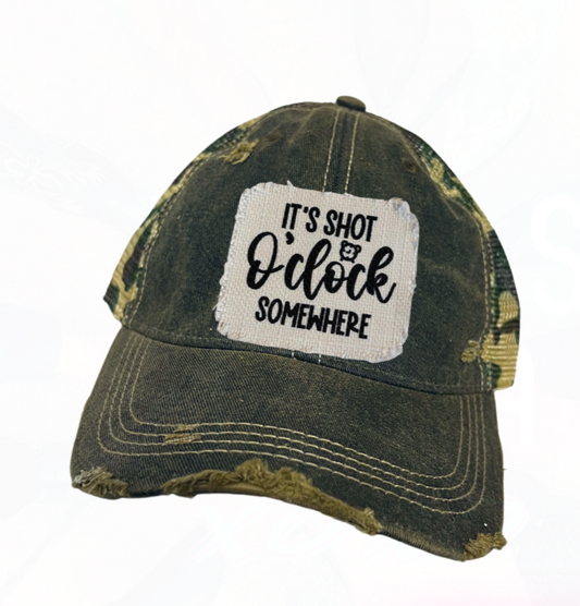 It's SHOT O'clock Somewhere Trucker Hat