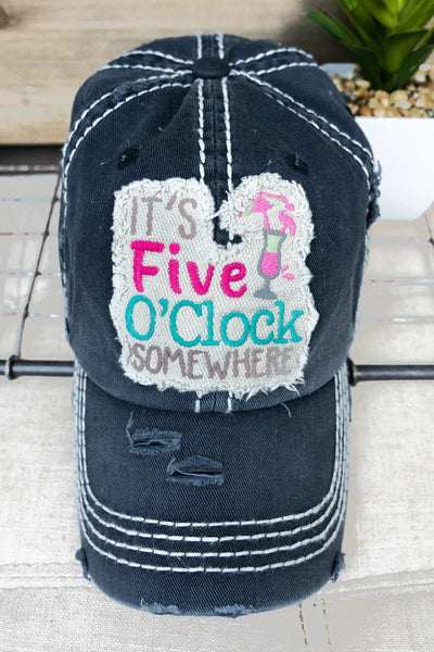 It's 5 O'Clock Somewhere Hat - Black
